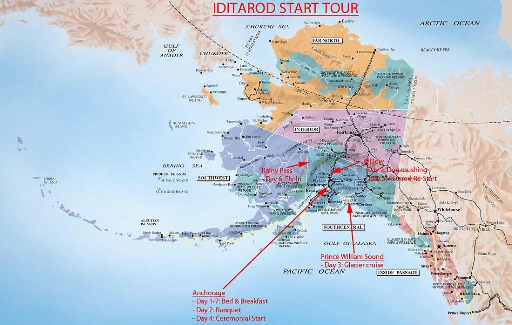 Iditarod 2025 Start Tour Alaska S 1 Winter Event   Alaska Map Iditarod Start Tour1 1024x651 