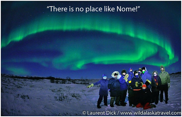 Iditarod Finish Northern Lights Tour with Wild Alaska Travel Photo c Laurent Dick