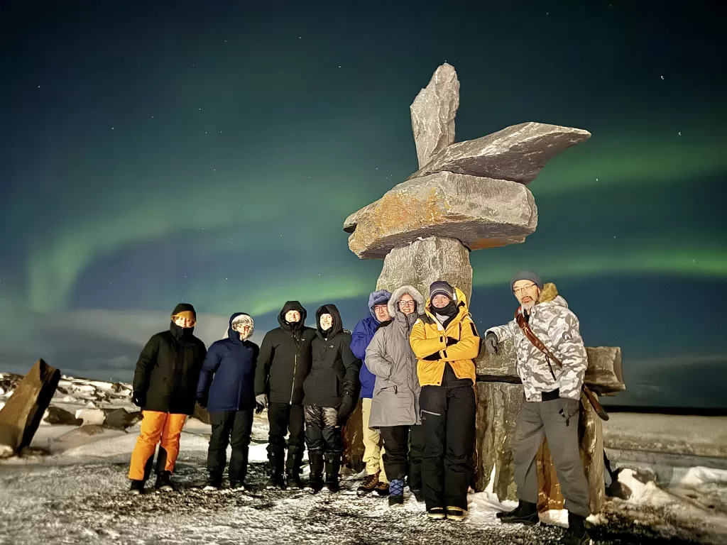 Northern Lights above Inukshuk in Churchill.