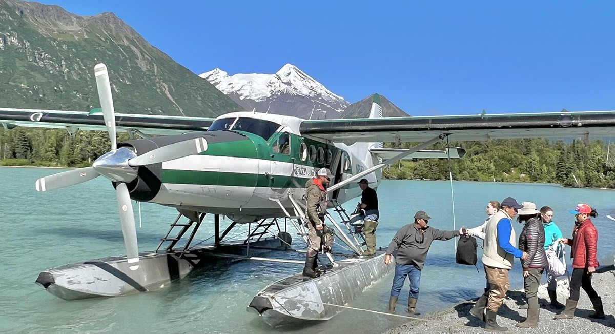 Floatplane dropping of visitors in Lake Clark National Park